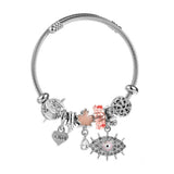 SILVER STAINLESS STEEL EVIL EYE BFF BRACELET_CWMM8502