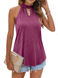 Waistcoat Halter Top Keyhole Sleeveless Shirt