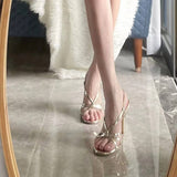 GOLD SLIM HEELS FASHIONABLE VERSATILE HIGH HEELS_CWSHH0030