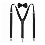 MULTICOLOR SOLID COLOR SUSPENDER CLIP BOW TIE SET_CWMM1105