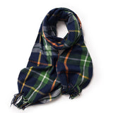 Womens Double Face Plaid Scarf Winter Warmth
