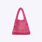 SOLID COLOR HOLLOW COTTON ROPE HAND WOVEN BAG_CWAB4684