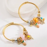 GOLD STAINLESS STEEL BRACELET WITH PINEAPPLEBALLOON_CWMM8586