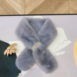 PEARL KNIT SCARF STYLISH NECK WRAP FOR WOMEN_CWASC1249