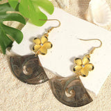 Womens Plumeria Long Fan-Shaped Earrings_Cwmm4272
