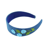 INDIGO DYE HAND EMBROIDERED HEADBAND SIMPLE FRESH_CWMM6109