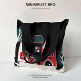 CARTOON CASTLE LARGE CAPACITY KNITTED TOTE BAG_CWAB1513