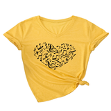HEART AND MUSIC V NECK T SHIRT RELAXED FIT_CWTTS1541