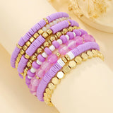 SIMPLE MULTI STRAP POLYMER CLAY BRACELET SET_CWMM3527