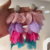 BOLD FOUR COLOR TASSEL EARRINGS STATEMENT DROPS_CWMM6175