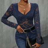 Square Collar Patchwork Sexy Slim-Fit Jumpsuit