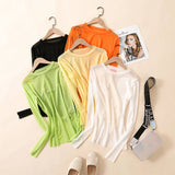 CANDY COLOR BLOUSE LONG SLEEVE MESH TOP_CWTBLL3620