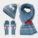 CHRISTMAS HAT SCARF GLOVES THREE PIECE SET_CWAH1595