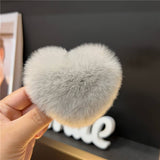 CUTE REX RABBIT HEART HAIR CLIP FLUFFY BB PIN_CWAHA3309