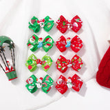 CHILDRENS SANTA CLAUS PRINTED BOW HAIRPIN_CWAHA2364