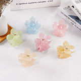 Cwaha1614_Simple Solid Color Flowers Hair Claw Clip