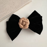 BLACK VELVET APRICOT CAMELLIA HAIR ACCESSORY_CWAHA4691