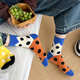 ALL SEASON PURE COTTON MID TUBE POLKA DOT SOCKS_CWMS0535