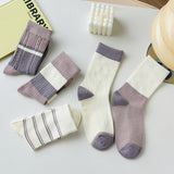 Versatile Color-Block Striped Women'S Socks_Cwms0912