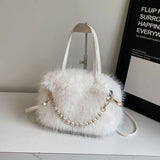Winter Fashion Pearl Small Square Bag Plush Bag_Cwab3964