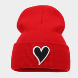Winter Simple Heart Patch Knitted Hat_Cwah1605
