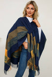 Cwoco0949_Shawl Scarf Faux Cashmere Knitted Cape Coat