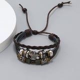 PERSONALIZED BEADED STAR LEATHER BRACELET_CWMM4455