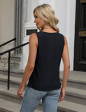 Solid Color Crew Neck Sleeveless Casual Vest