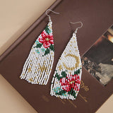 STARRY FLOWER HAND WOVEN TASSEL EARRINGS_CWAJE1965
