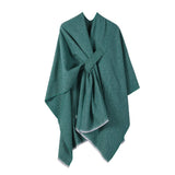 SOLID COLOR FASHIONABLE KNITTED SHAWL CAPE_CWASC2128
