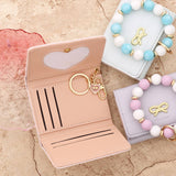 BUTTERFLY CARD WALLET WITH HEART BEAD KEYCHAIN_CWAB4969