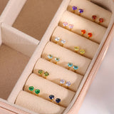 DECEMBER BIRTHSTONE STUD EARRINGS 18K ZIRCON_CWAJE5040