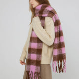 Black & White Plaid Fau Cashmere Scarf_Cwasc0324