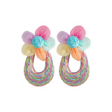 Floral Raffia Mesh Drop Earrings