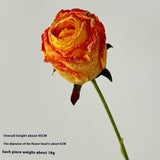 Vintage Burnt Edge Rose Faux Flower Bouquet_Cwmm6584