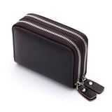 HEAD LAYER COWHIDE DUAL ZIP ZIPPER LEATHER CARD BAG_CWAB3872