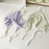 PASTORAL STYLE WHITE LACE TRIANGLE SCARF_CWAHA1375