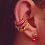 DOPAMINE RING STUD EARRINGS WOMEN MINIMALIST_CWAJE4994