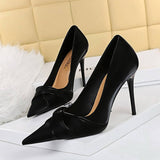 FASHION SEXY SHALLOW MOUTH POINTED BOW HIGH HEELS_CWSHH0088