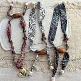 Paisley Bead Scarf Necklace Boho Long Chain_Cwaha08117