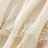 Wave Pleated Mesh Splicing Lace Skirt Cake Skirt_Cwbms0297