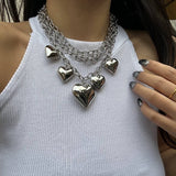 METAL STYLE PERSONALIZED HEART PENDANT NECKLACE_CWMM3136
