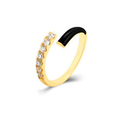 DOUBLE LAYER COLOR OIL DROP OPEN RING_CWAJE1737