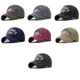 COTTON WASHED FLAG EMBROIDERED BASEBALL CAP CWAH1375
