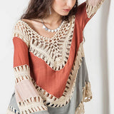 BOHEMIAN LONG SLEEVE BEACH SWIMSUIT COVER UP_CWMW0646