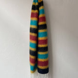 Women Striped Fringed Plaid Scarf