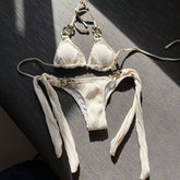 ACRYLIC CHAIN DETAIL BIKINI SET SEXY SWIMSUIT_CWMW0921