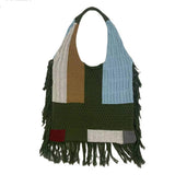 Women Retro Knit Stitching Portable Shoulder Bag_Cwab0834