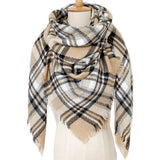 SOFT CHUNKY CHECKED GIANT SCARVES SHAWL CAPE_CWASC0107