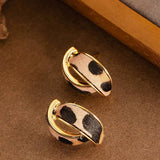 ENAMEL SILVER NEEDLE C SHAPED EARRINGS_CWMM4287